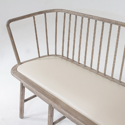 BENCH LONG MOHAIR GREY OAK WIRE