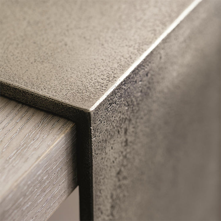 CONSOLE OAK WITH METAL BAND #73110