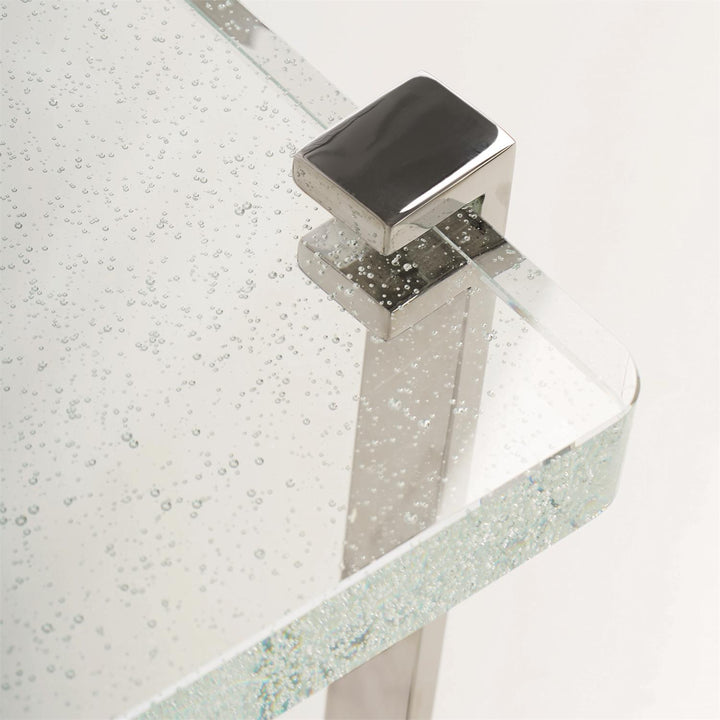 TABLE RECTANGULAR BUBBLE GLASS TOP #37447