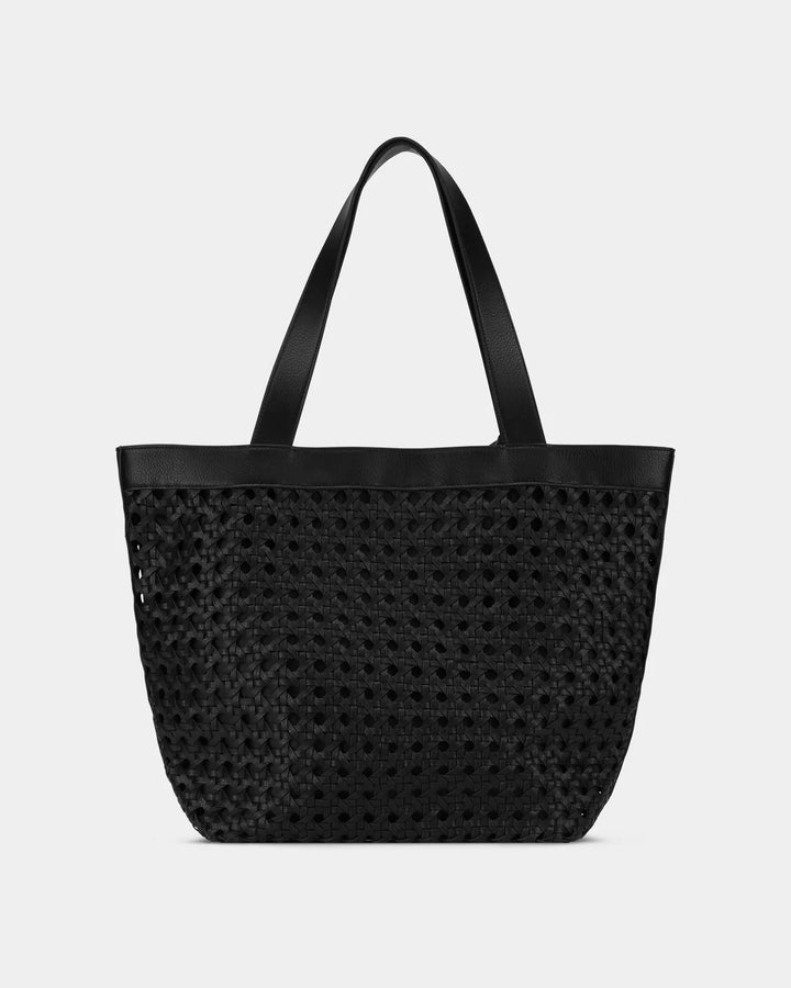 TOTE BAG BLACK BRAIDED BLACK