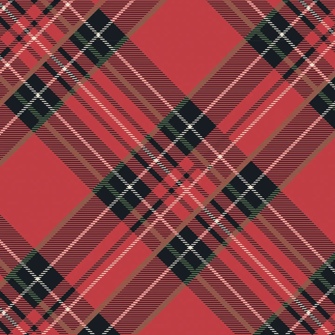 COCKTAIL NAPKIN RED PLAID PK20 (NRD)