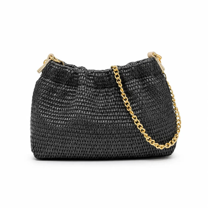 HANDBAG RAFFIA CHAIN-HANDLE