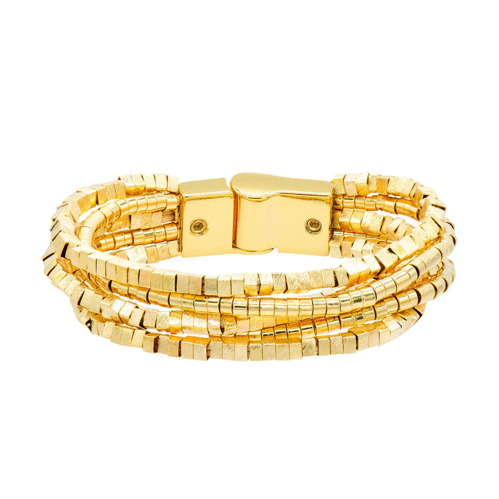 BRACELET GOLD SMALL CUBIC BEADS