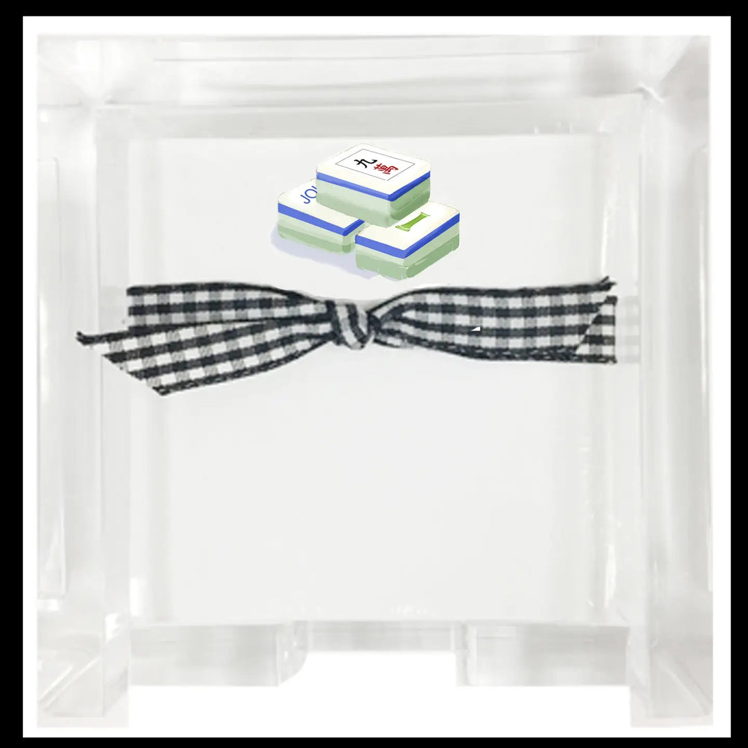 NOTEPAD THREE MAHJONG TILES WITH TRAY BLUE