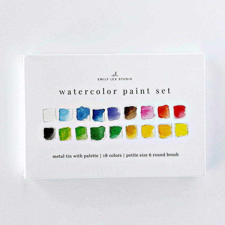 WATERCOLOR PAINT SET 18 COLORS W/BRUSH