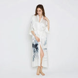 ROBE SILK HANDPAINTED LOTUS LONG