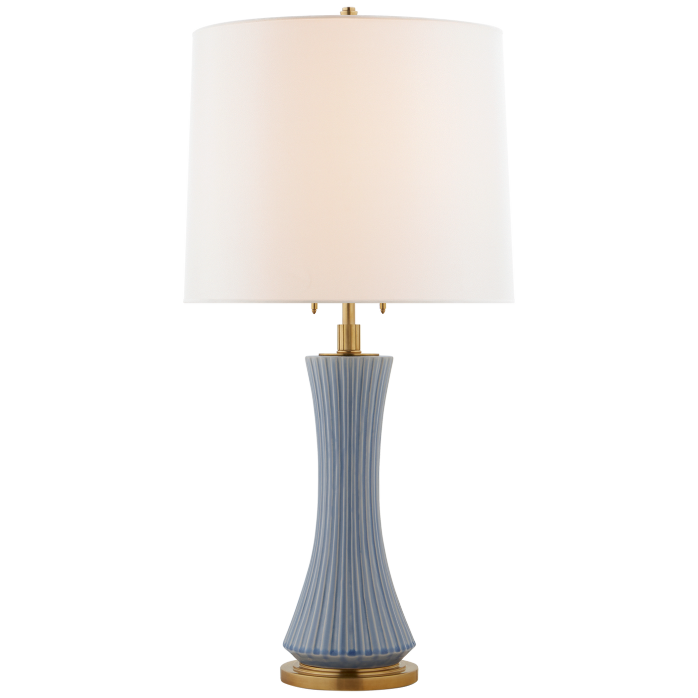 TABLE LAMP RIBBED POLAR BLUE CRACKLE LARGE