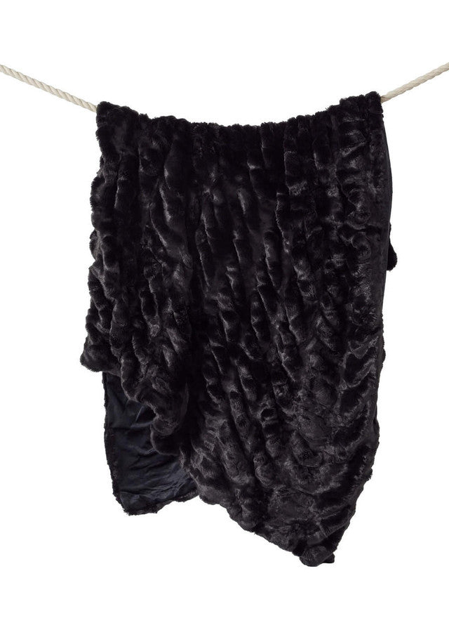 THROW ONYX MINK FAUX FUR