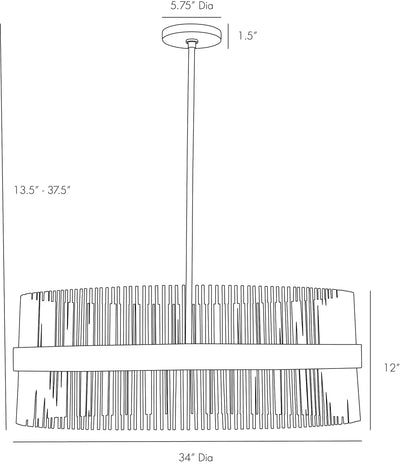 CHANDELIER DRUM BRASS TUBE WITH BRONZE BAND