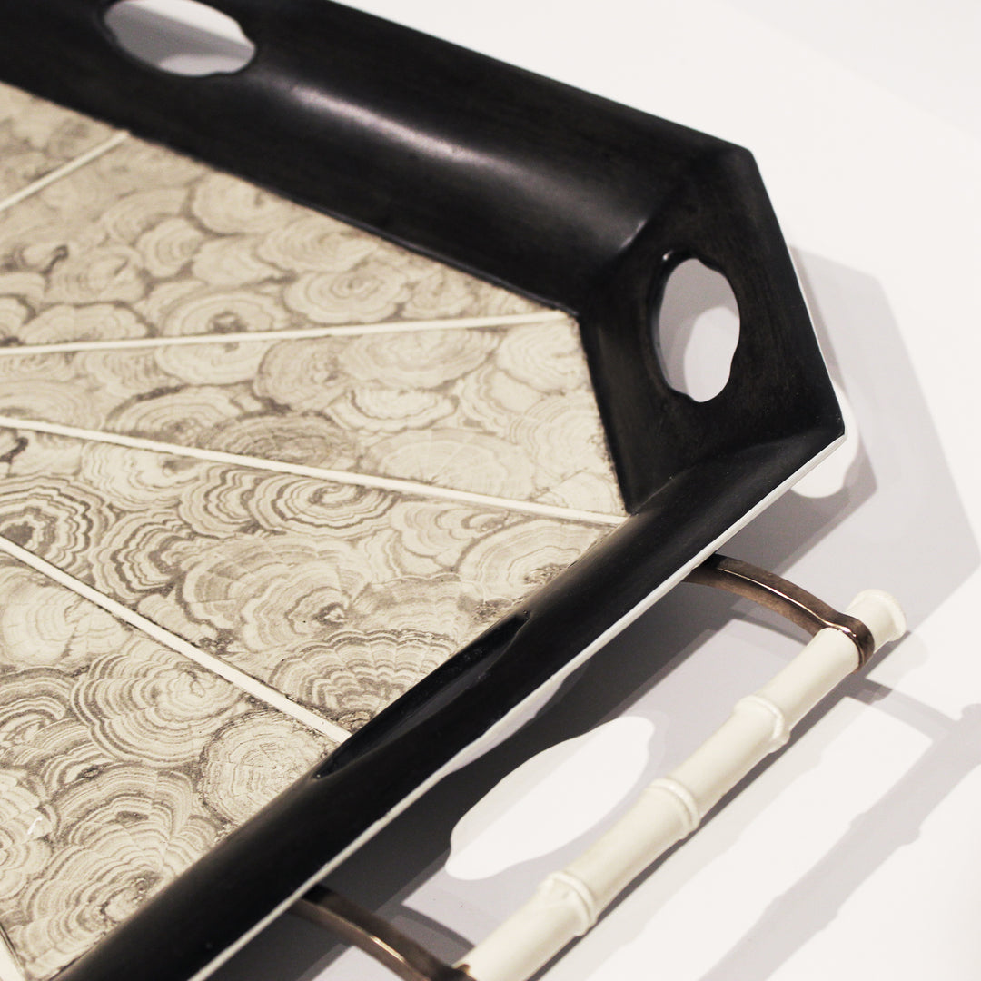 TRAY MALACHITE BLACK & WHITE #42254