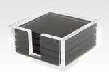COASTERS LUCITE BLACK S/4