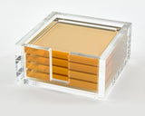 COASTERS LUCITE GOLD S/4