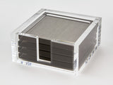 COASTERS LUCITE SILVER S/4