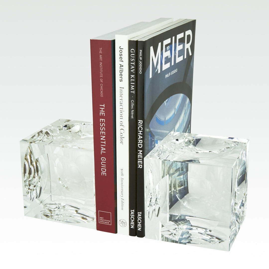 BOOKENDS CRYSTAL CUBE S/2 #42391