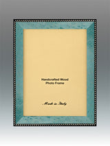 FRAME TURQUOISE WOOD WITH BRAID BORDER