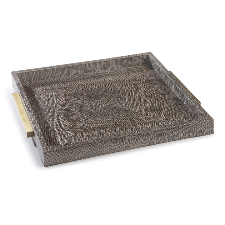 TRAY BROWN SNAKE SHAGREEN SQUARE #42750