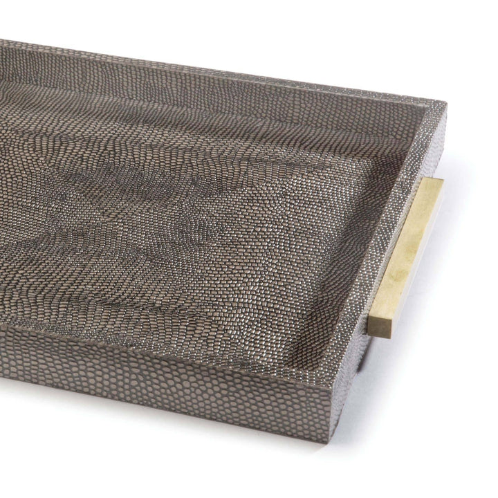 TRAY BROWN SNAKE SHAGREEN SQUARE #42750