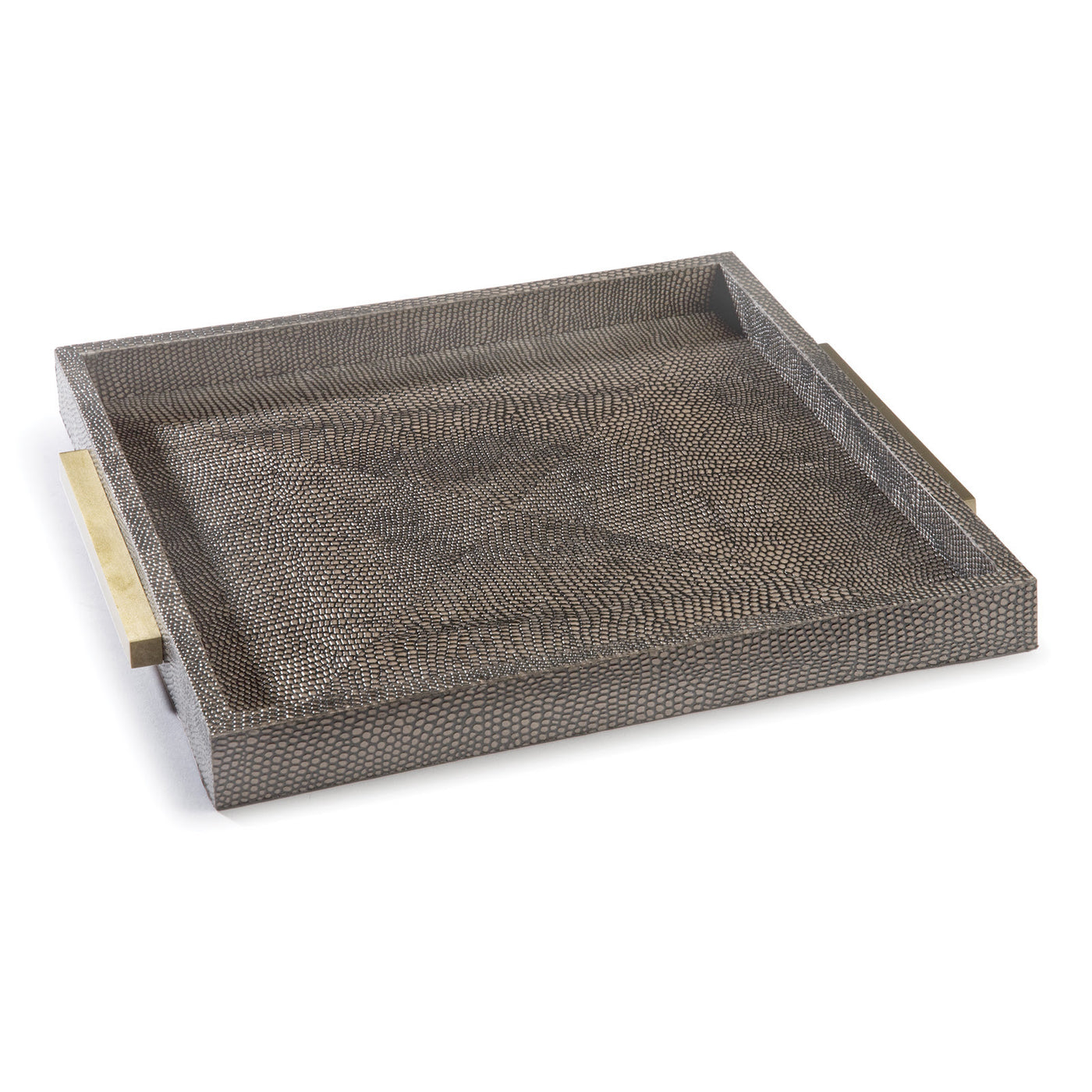 TRAY BROWN SNAKE SHAGREEN SQUARE