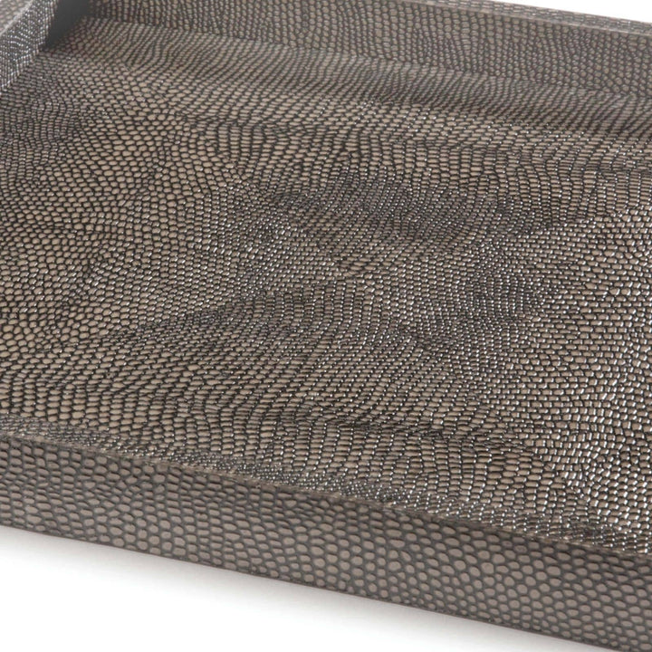 TRAY BROWN SNAKE SHAGREEN SQUARE #42750