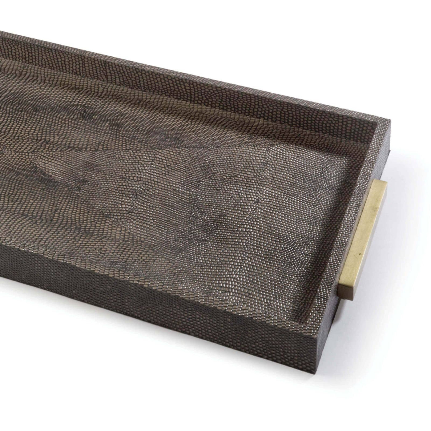 TRAY BROWN SNAKE SHAGREEN RECTANGLE