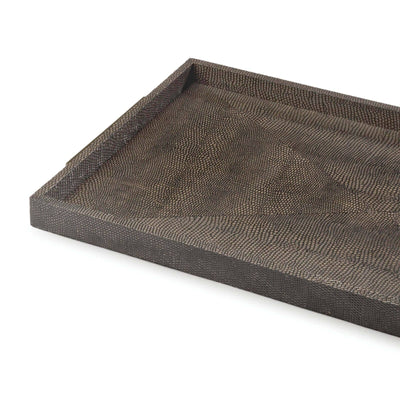 TRAY BROWN SNAKE SHAGREEN RECTANGLE