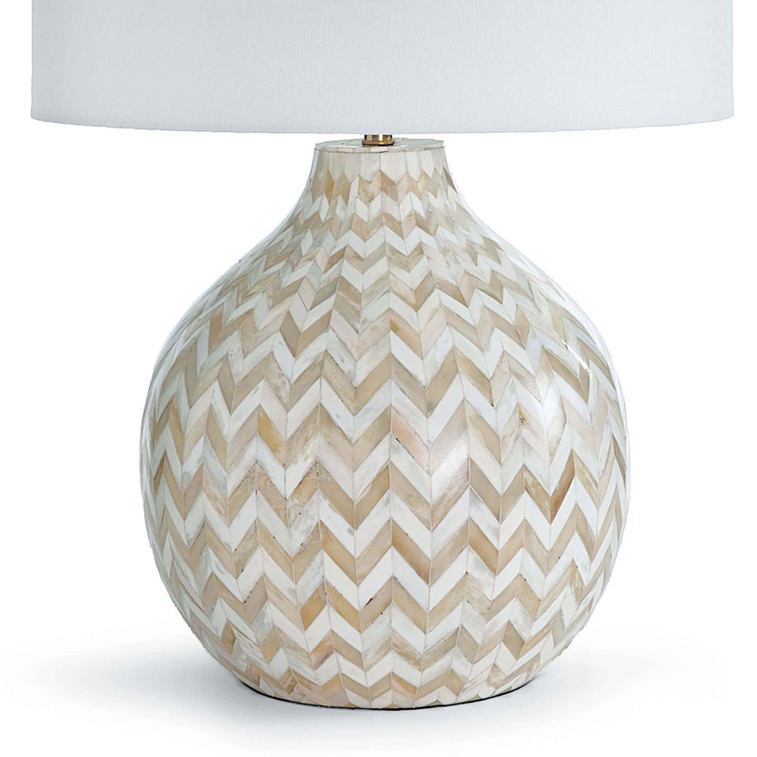 TABLE LAMP CHEVRON NATURAL BONE #42773