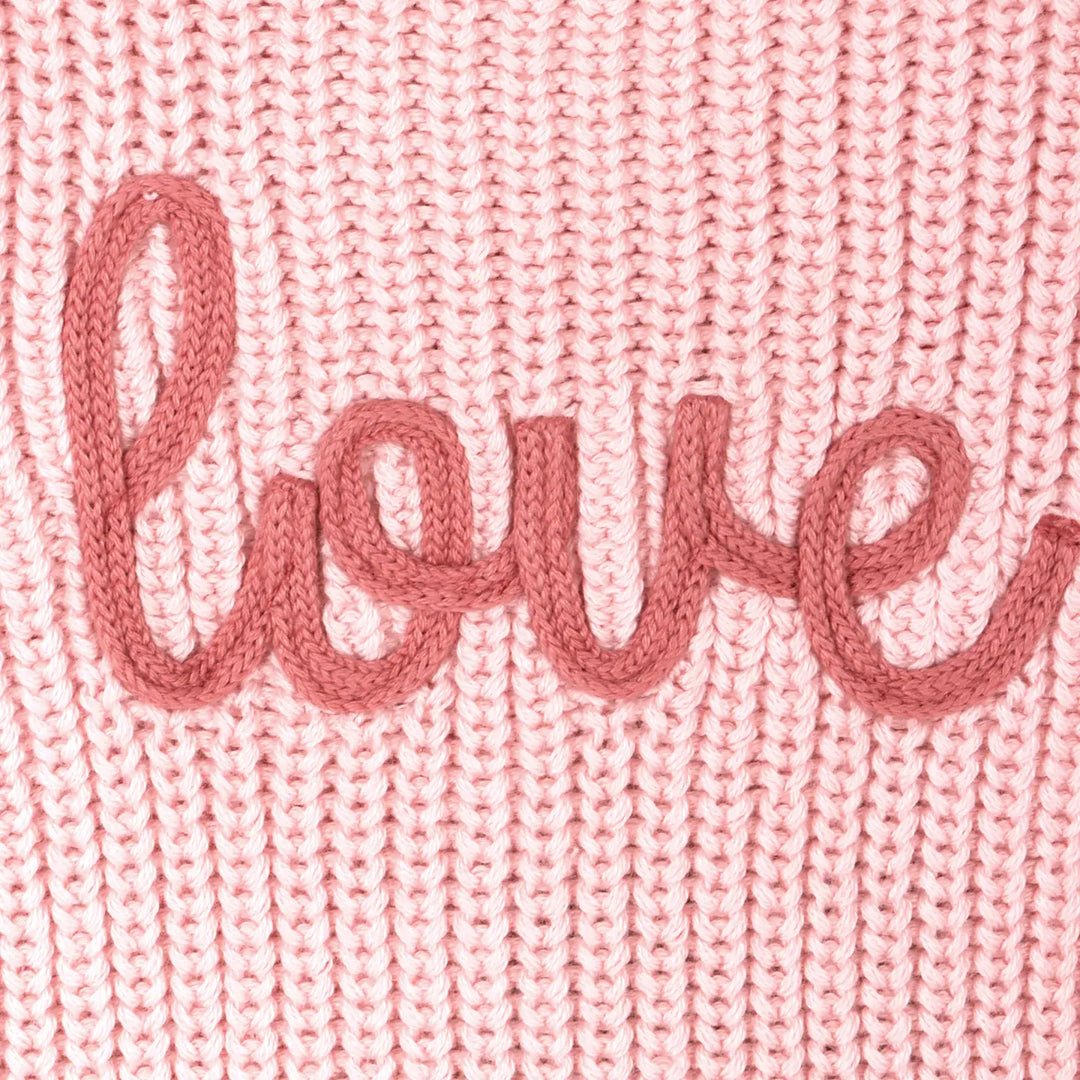 SWEATER LOVE EMBROIDERED BLUSH PINK