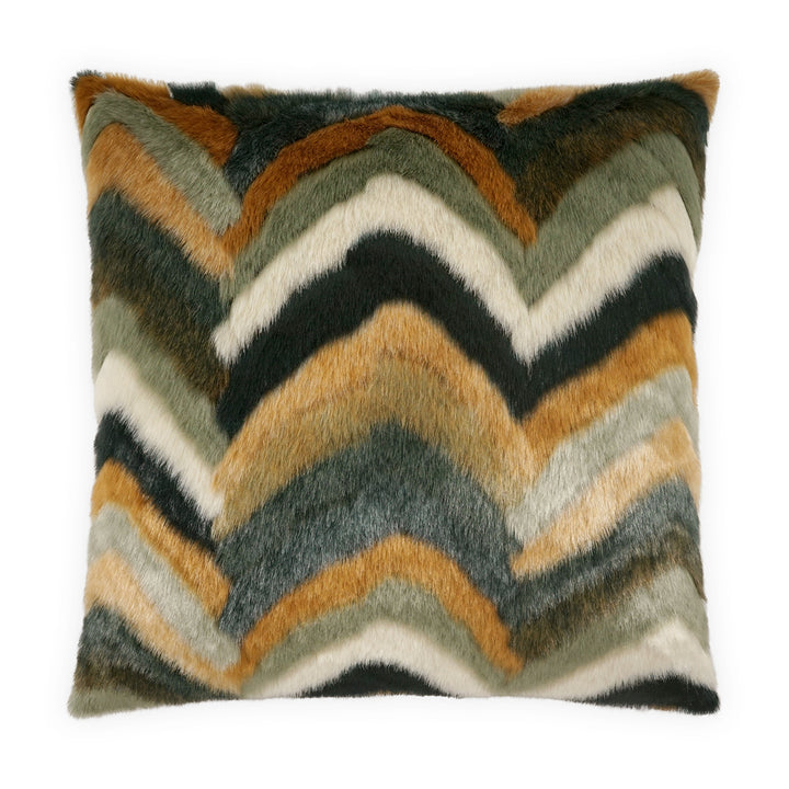 PILLOW FEATHER DOWN COLORED STIPES FUR 24X24