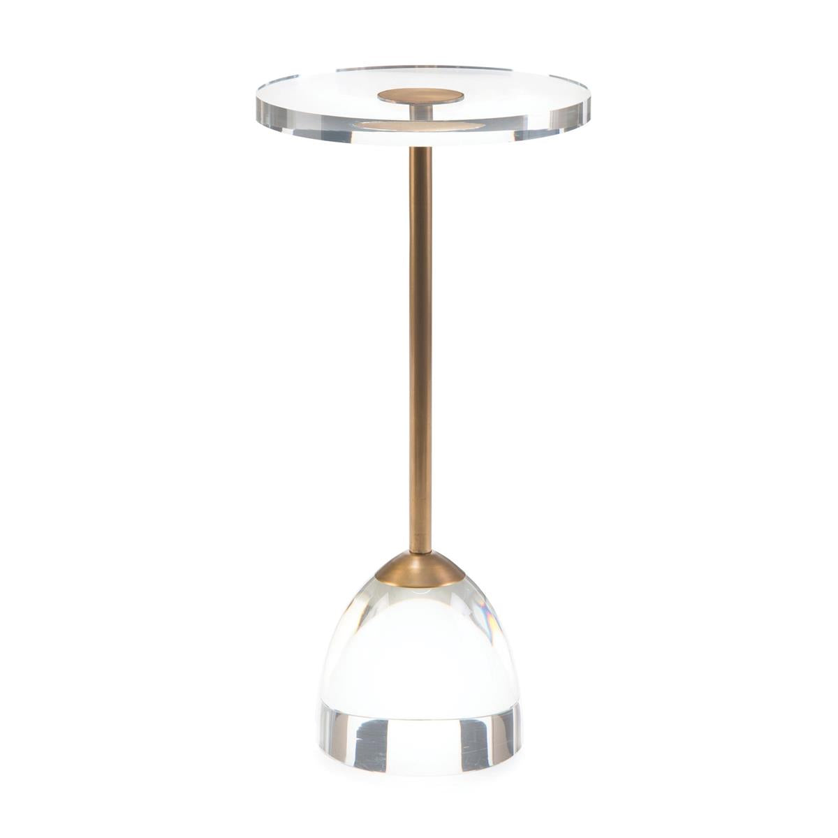 TABLE DRINK ACRYLIC TOP BRASS ROUND