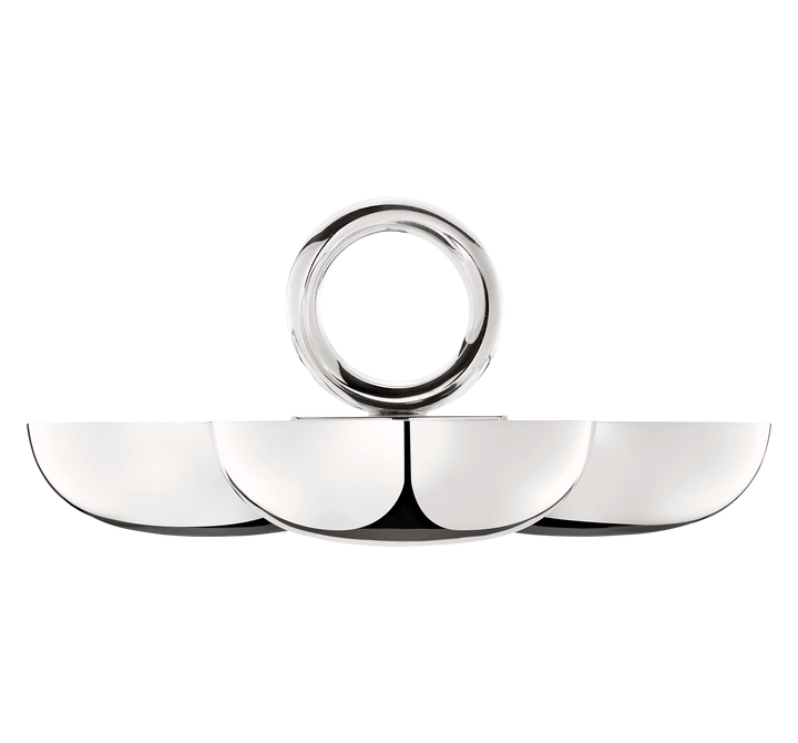 SILVER-PLATED 3-BOWL SNACK VERTIGO