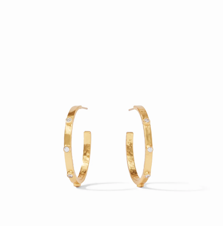 HOOPS CRESCENT GOLD CL CZ