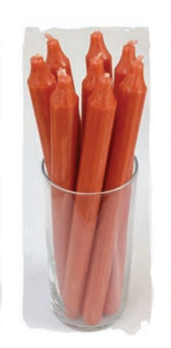 CANDLE RUSTIC TAPER HOLIDAY COLORS