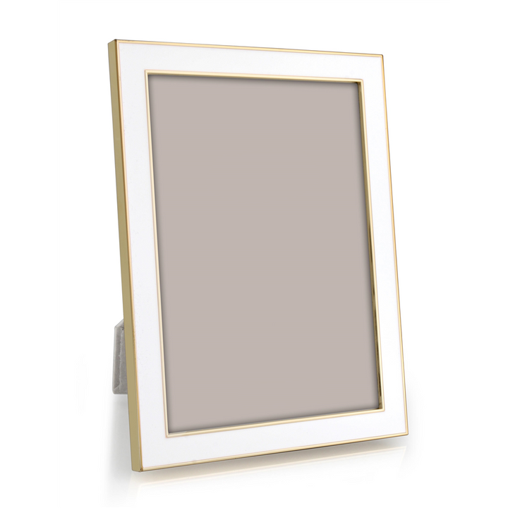FRAME WHITE ENAMEL & GOLD