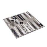 BACKGAMMON SET GREY HIDE