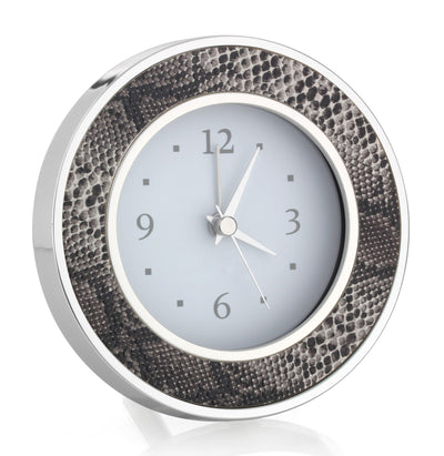 ALARM CLOCK SNAKE & SILVER ROUND