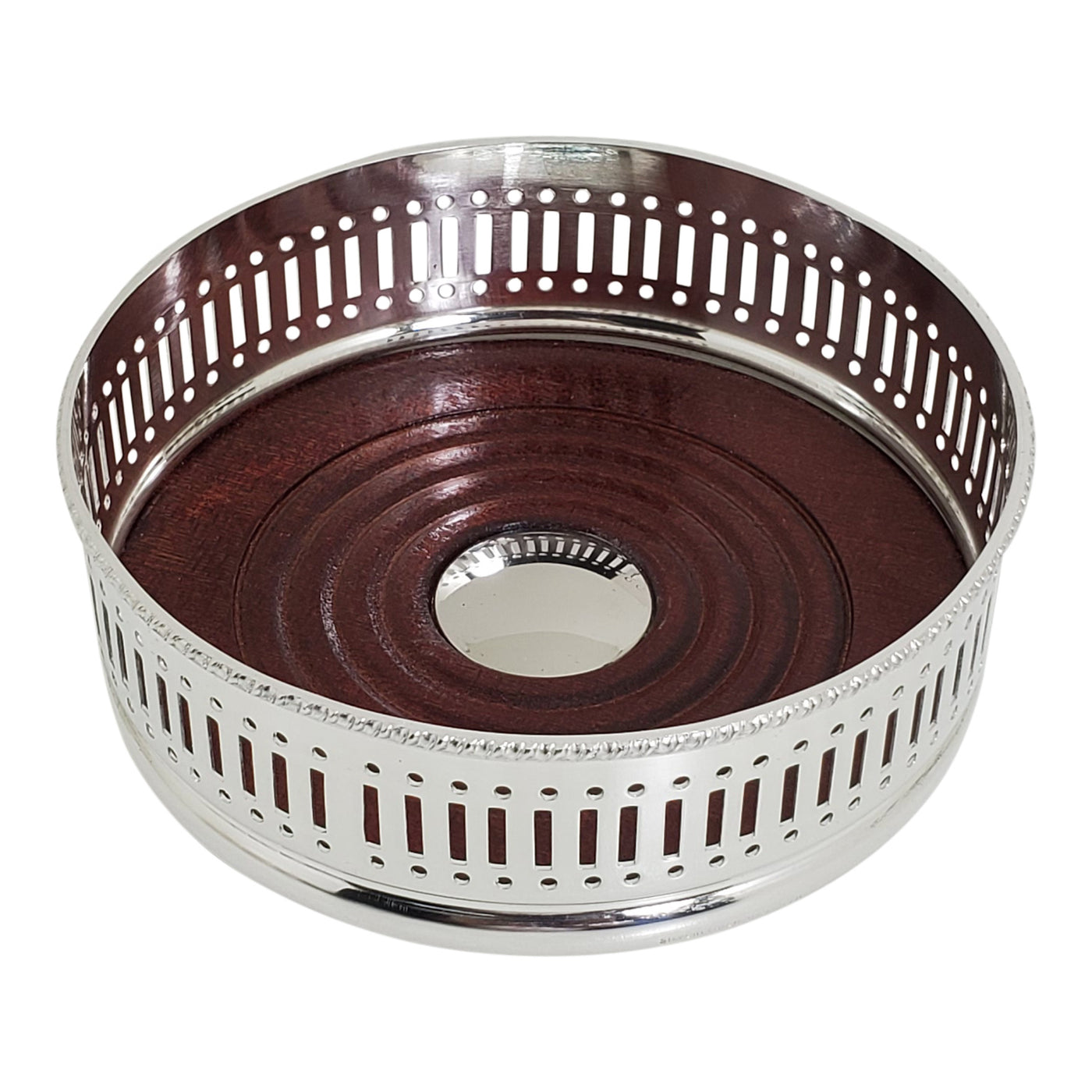 WINE COASTER SILVER PLATED CUT