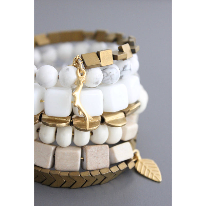 BRACELET WHITE & GOLD WRAP