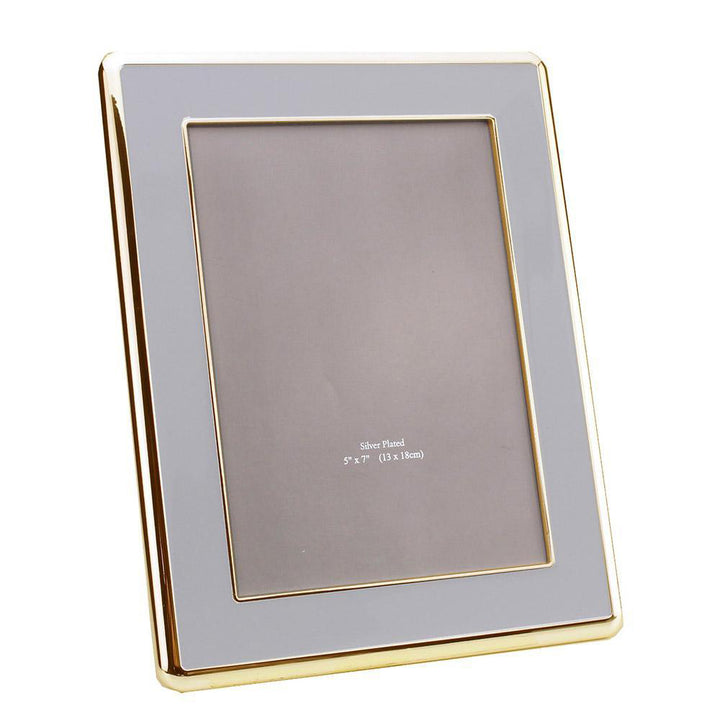 FRAME CHIFFON GREY ENAMEL & GOLD CURVED