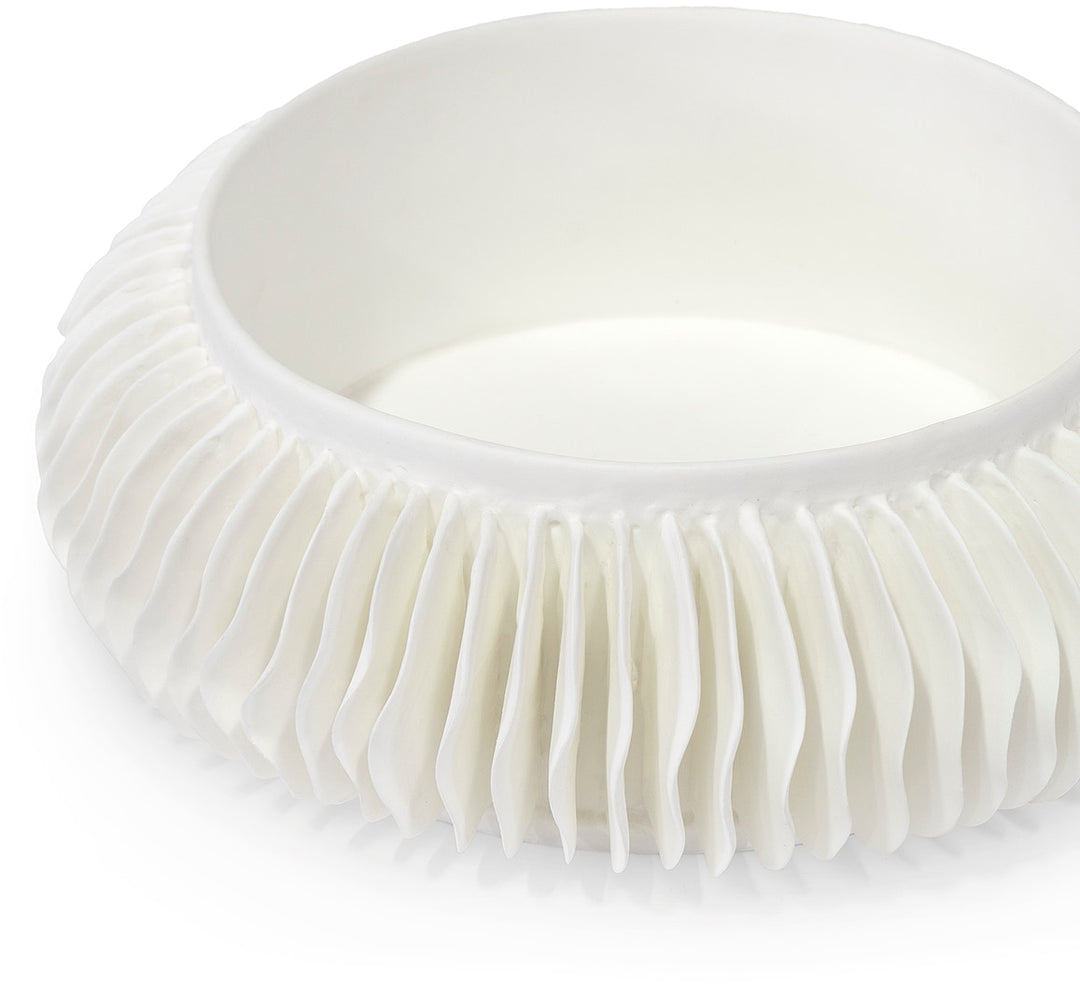 BOWL WHITE TEXTURED BONE CHINA