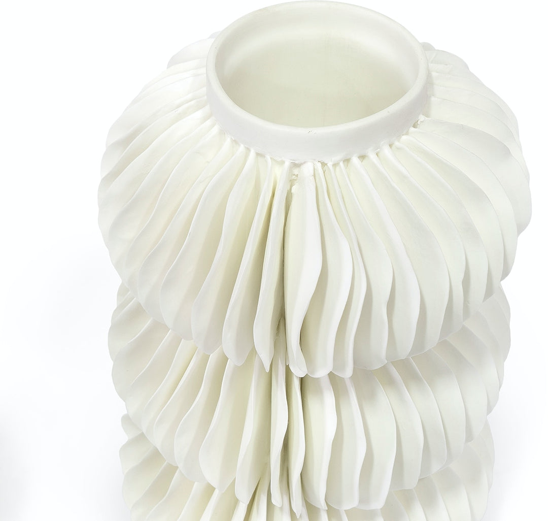 VASE TEXTURED WHITE BONE CHINA
