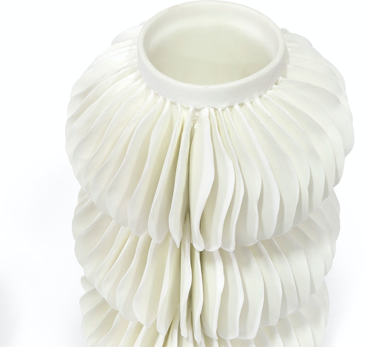 VASE TEXTURED WHITE BONE CHINA