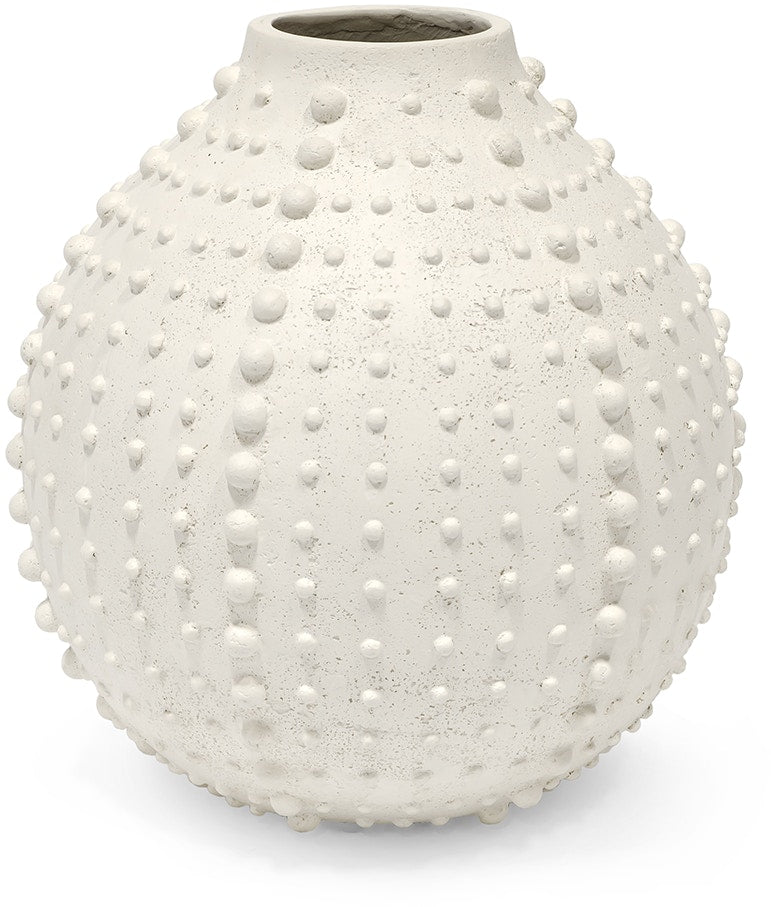 VASE URCHIN WHITE STONECAST