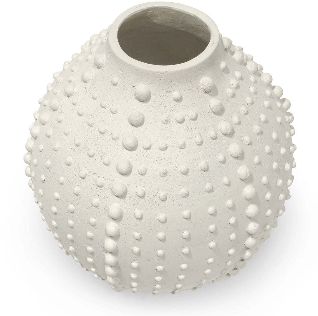 VASE URCHIN WHITE STONECAST