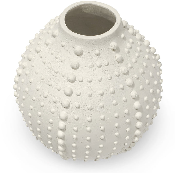 VASE URCHIN WHITE STONECAST