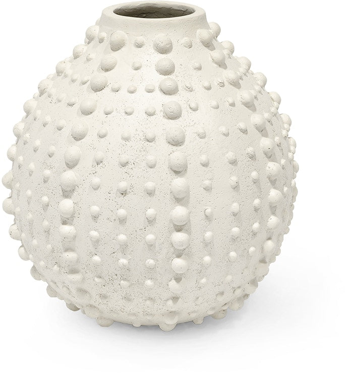VASE URCHIN WHITE STONECAST
