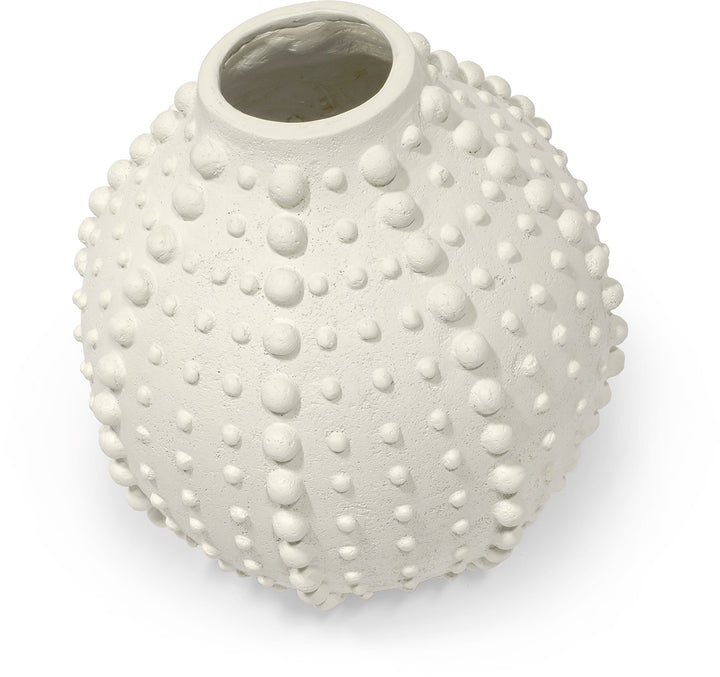 VASE URCHIN WHITE STONECAST