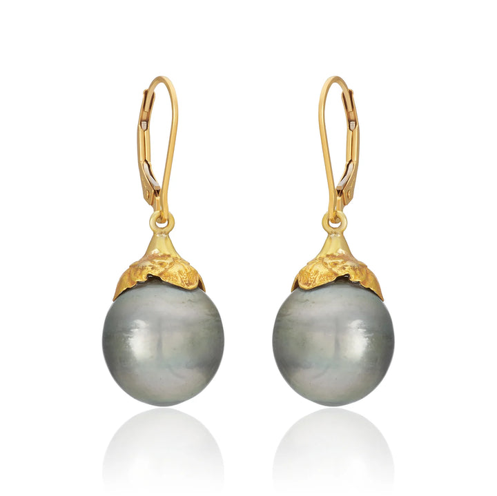 EARRING DAISY GRAY PEARL