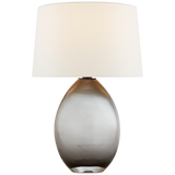 TABLE LAMP WIDE SMOKED GLASS MED