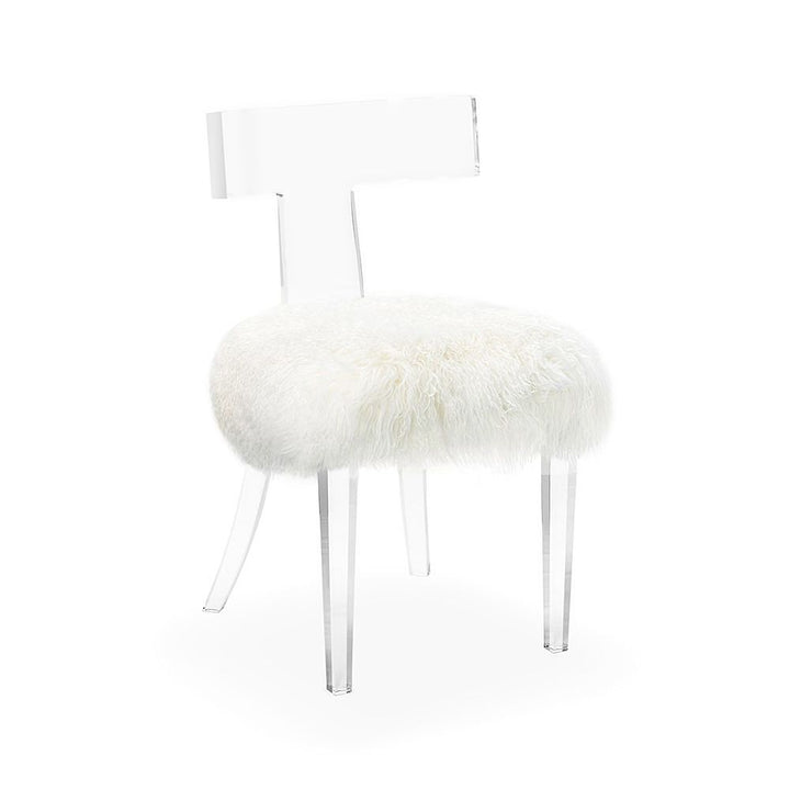 CHAIR ACRYLIC WITH IVORY SHEEP SEAT #47622