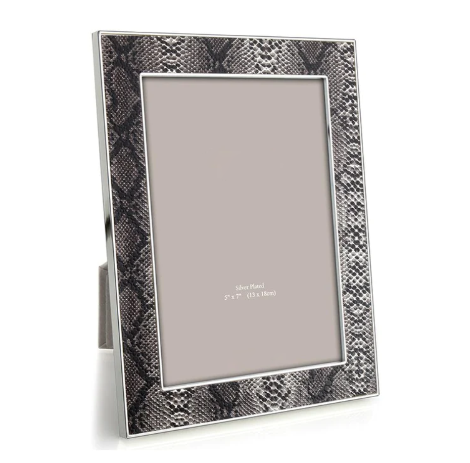 FRAME FAUX SNAKE & SILVER (Available in 2 Sizes)